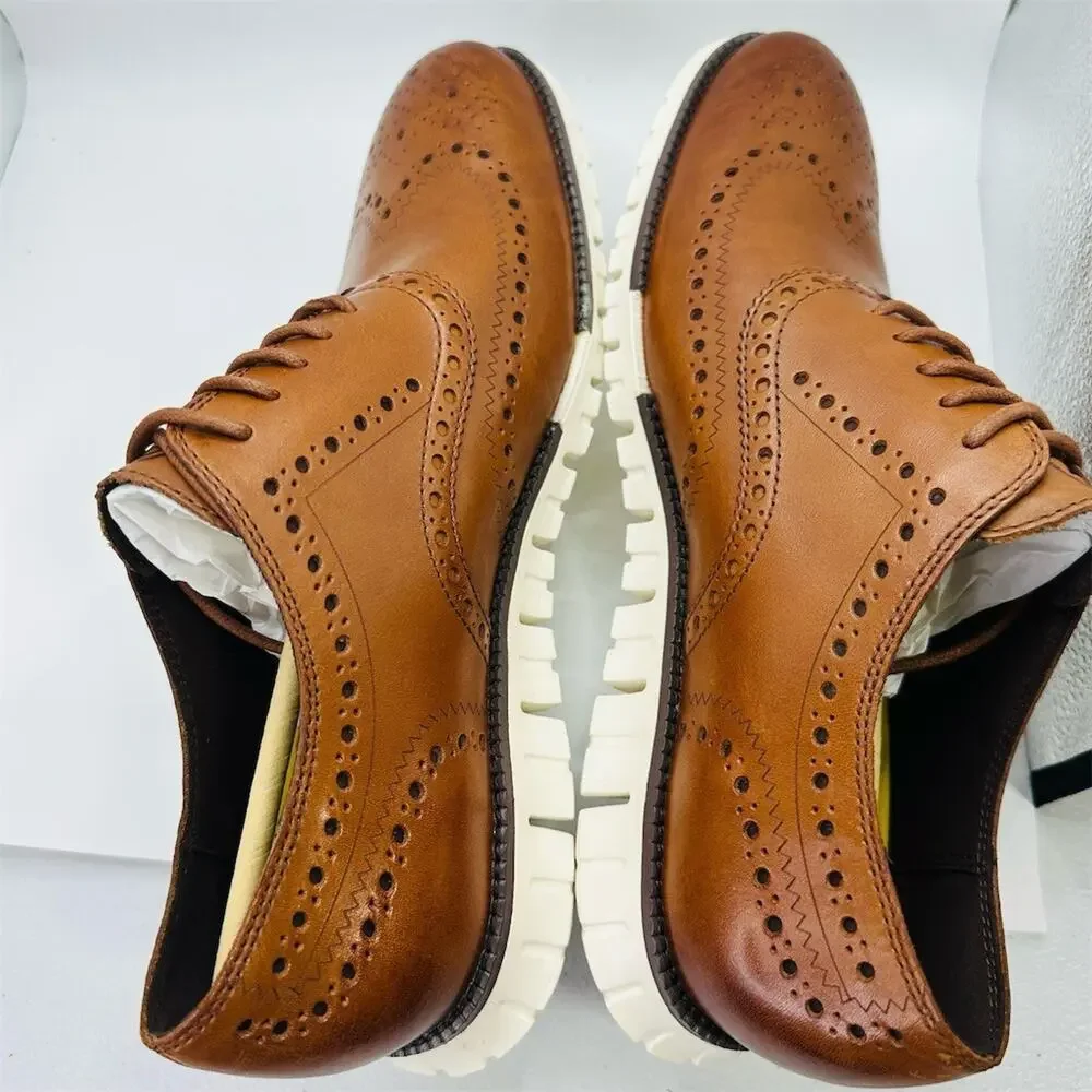 Cole Haan ZERØGRAND Wingtip Oxford Men's Dress Shoes Brown Size 11.5 M